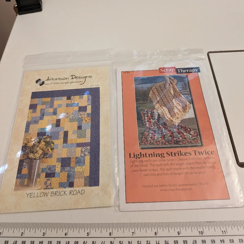 Yellow Brick Rd. & Lightening Strikes Twice, Patterns from a Quilter's Closet
